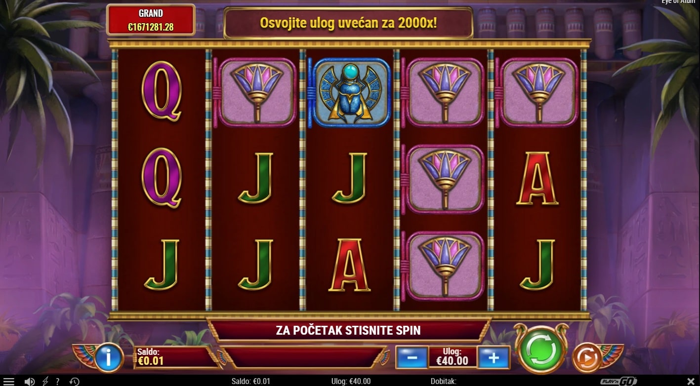 Play 'n GO jackpot Eye of Atum