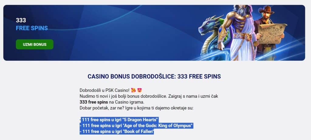 PSK bonus dobrodošlice